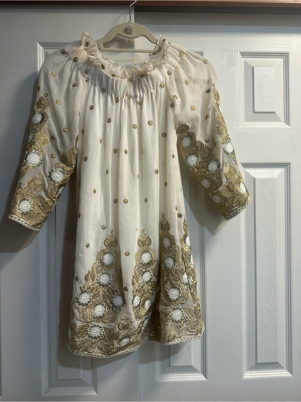 Endless Rose Ivory and Gold Embroidered Theater Costume Dress